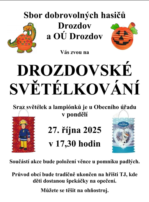 Drozdovské světélkování 27.10.2025