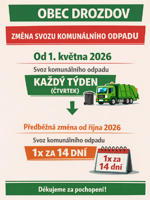 Změna četnosti svozu komunálního odpadu